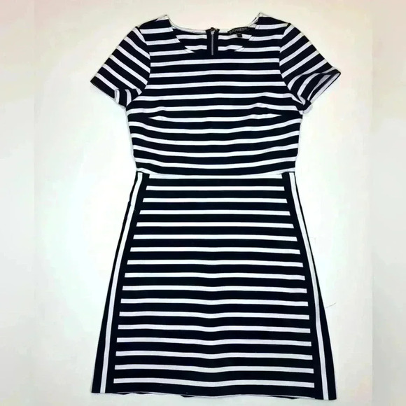 EXPRESS Women's Size 2 Navy/White Striped Mini Dress, Zip Back - Picture 1 of 8